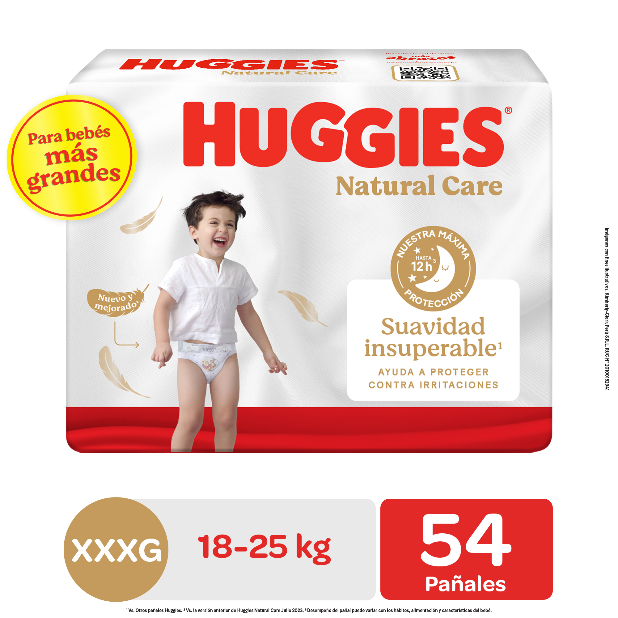 Pañal Huggies Natural Care XXXG Big Pack Día