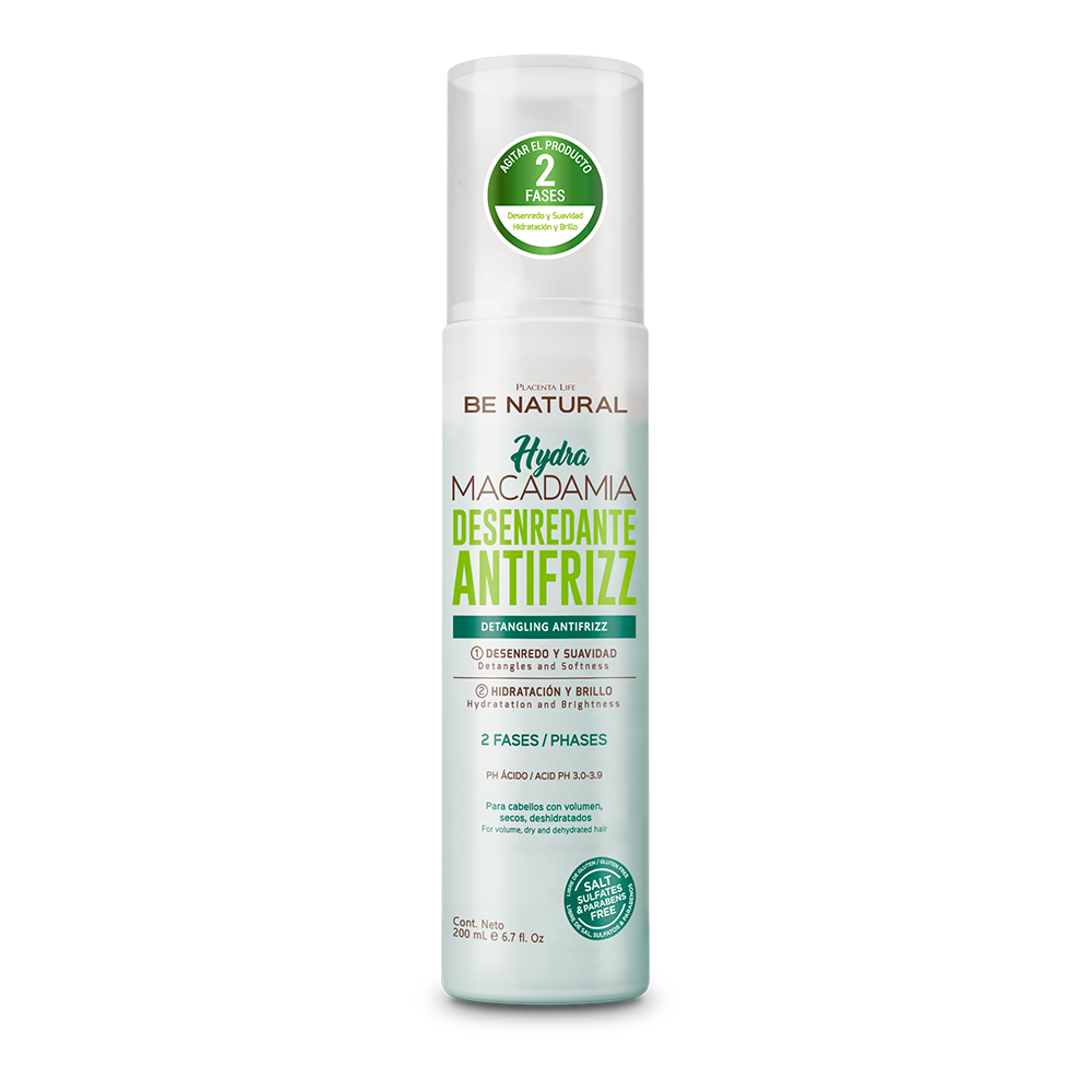 Placenta Life Be Natural Hydra Macadamia Desenredante Antifrizz 2 Fases