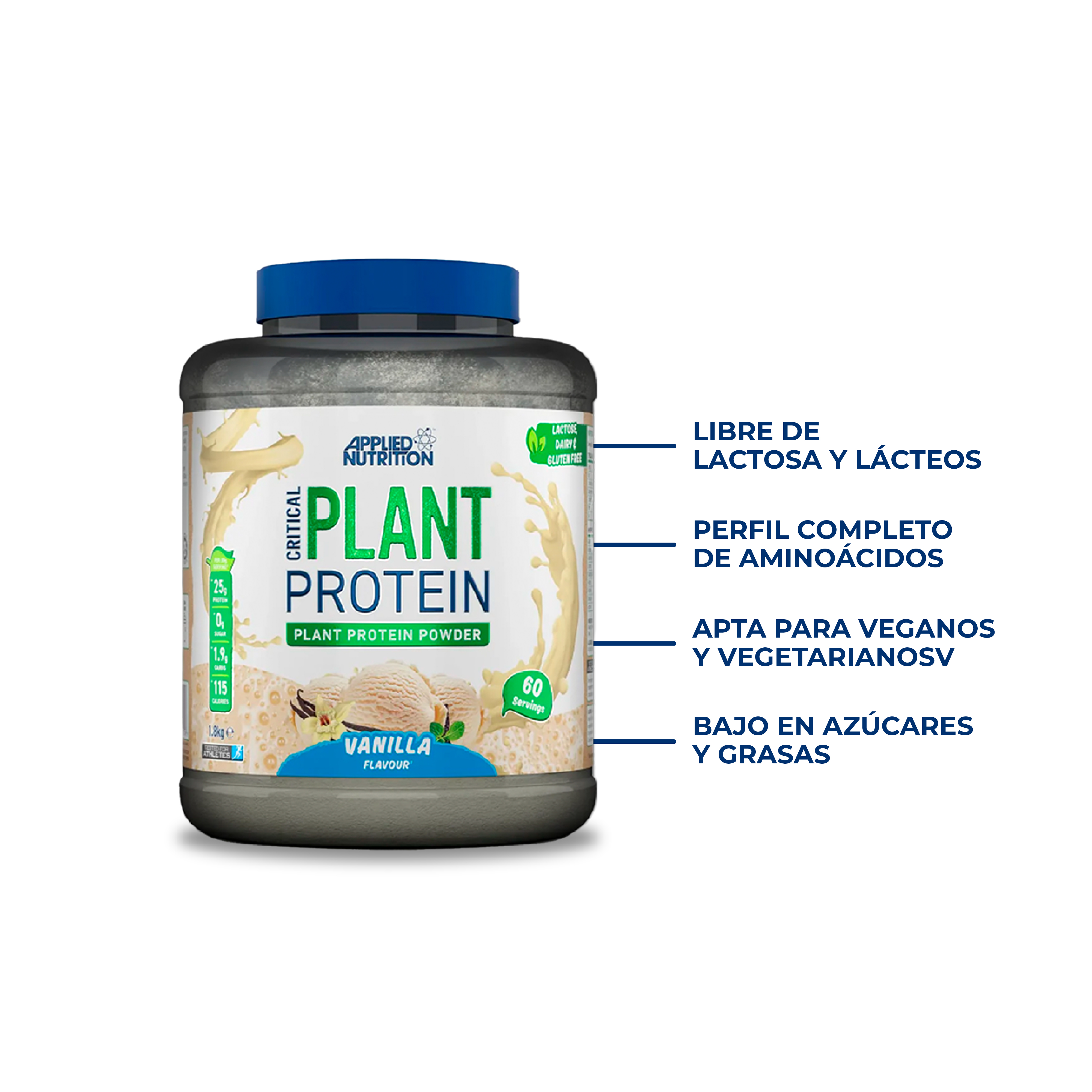 Proteina Vegana Critical Plant Vanilla 60 Servicios