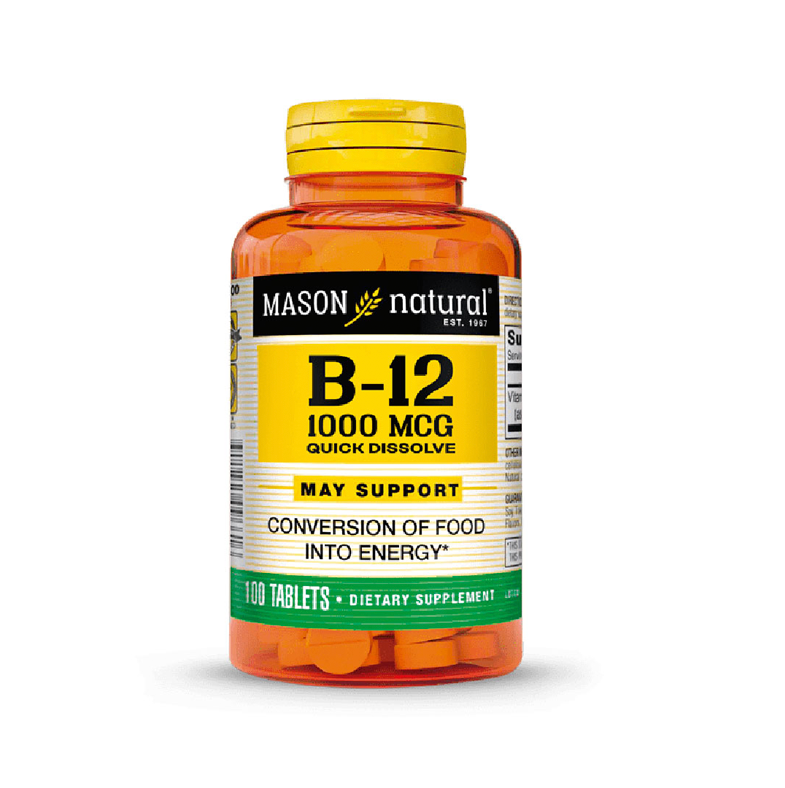 Vitamina B-12 1000 MCG tableta frasco x100 unidades Mason