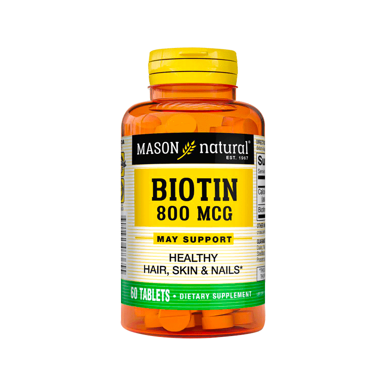 Biotina 800 MCG tableta frasco x60 und Mason