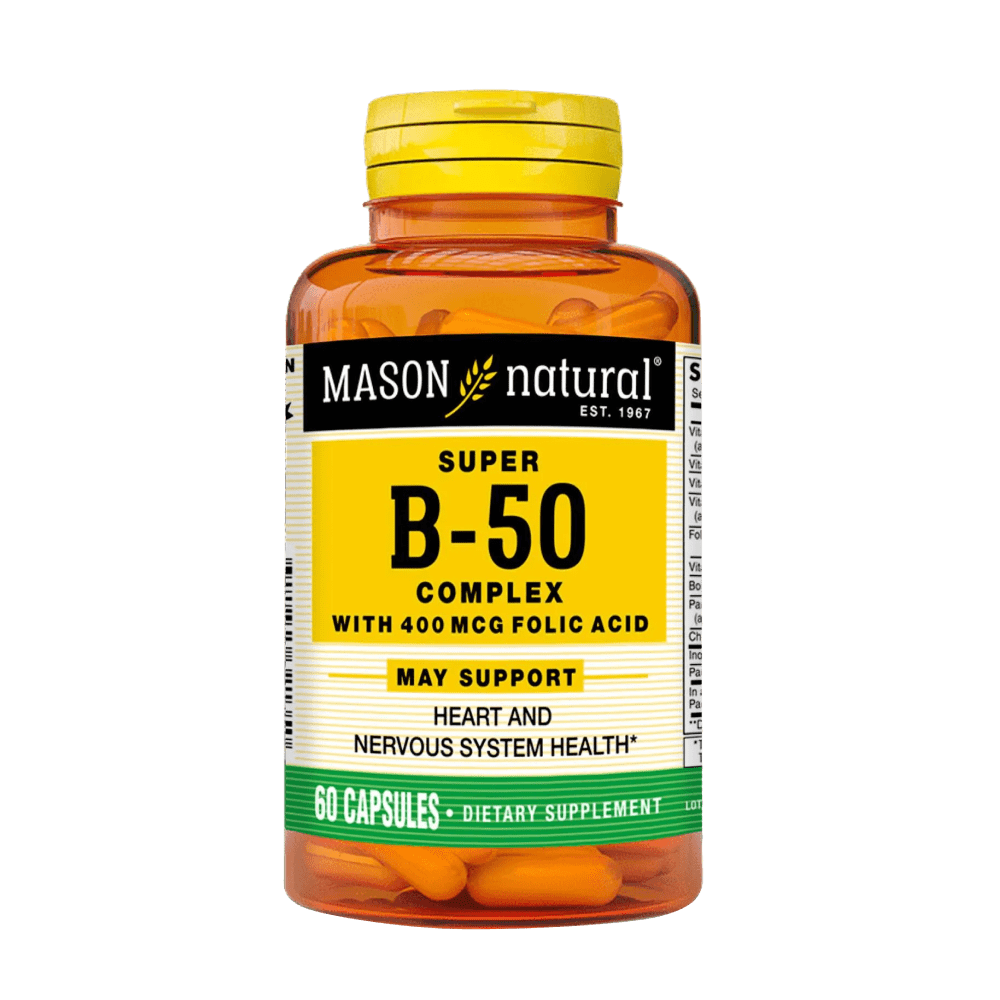 Complejo Super B-50 con Ácido Fólico Mason Cápsula