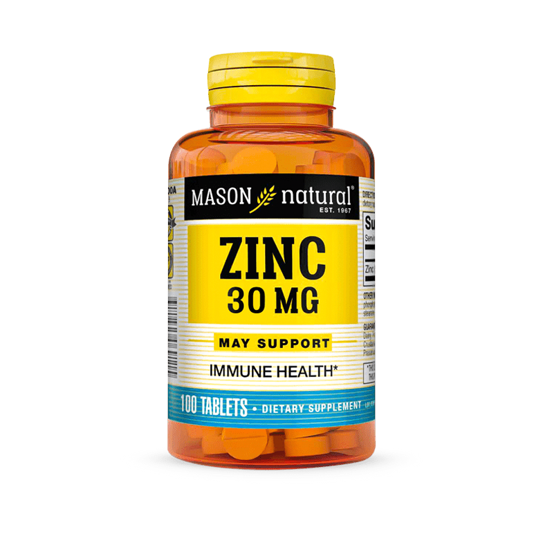 Zinc 30 MG tableta frasco x100 unidades Mason