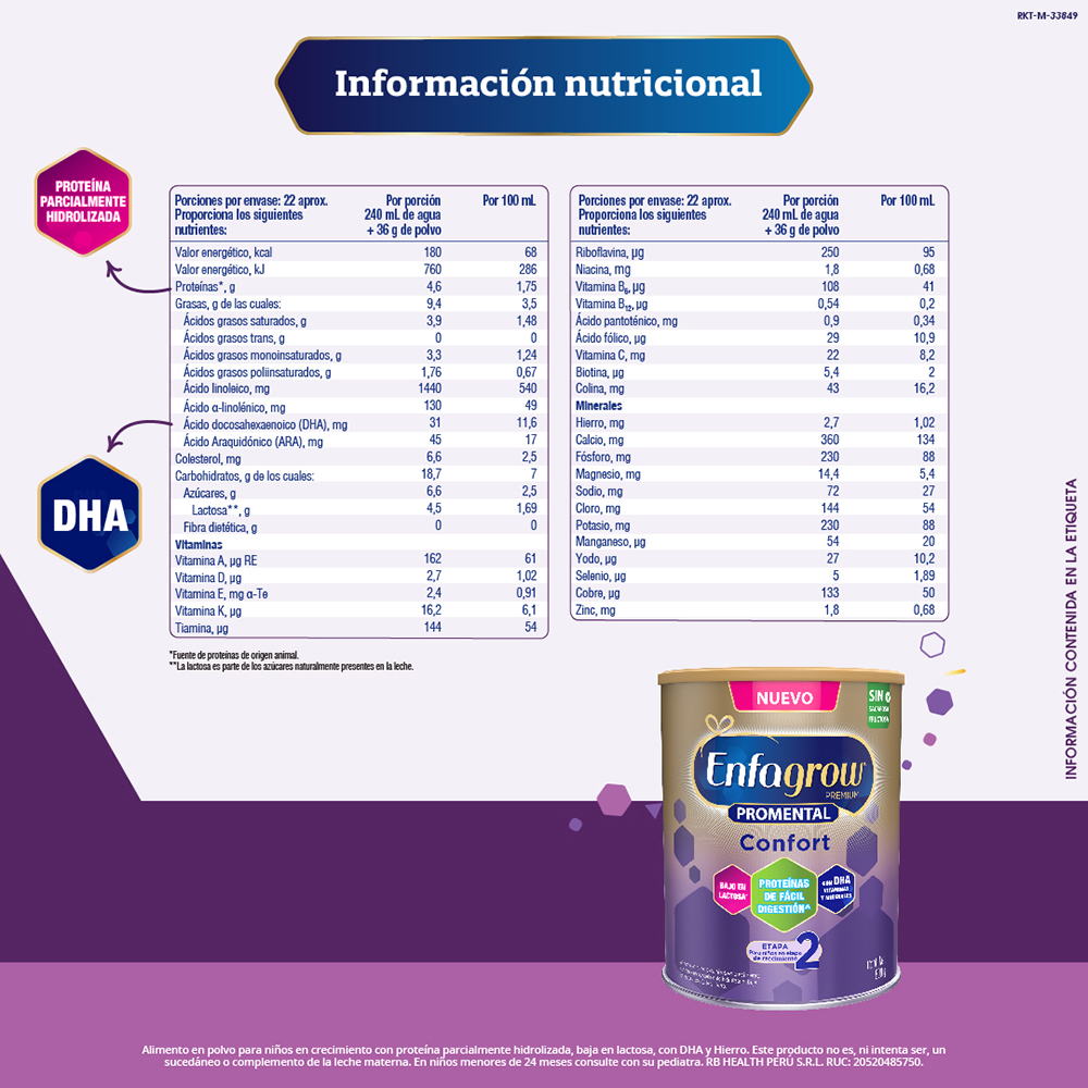 Alimento Lácteo Enfagrow Premium Promental Confort Etapa 2
