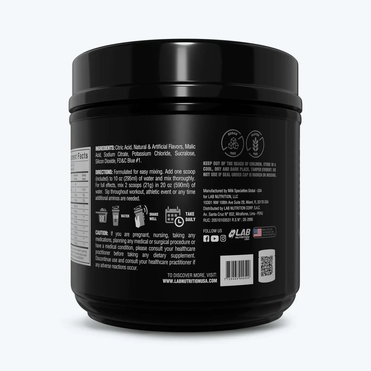 Bcaa 10:1:1 Blueraspberry Lab Nutrition