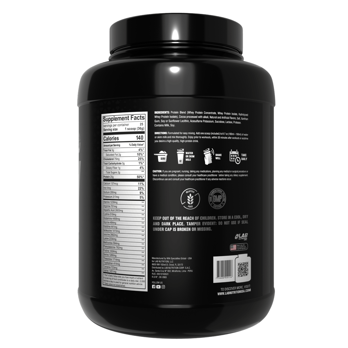 Premium 100% Whey Protein Chocolate Lab Nutrition