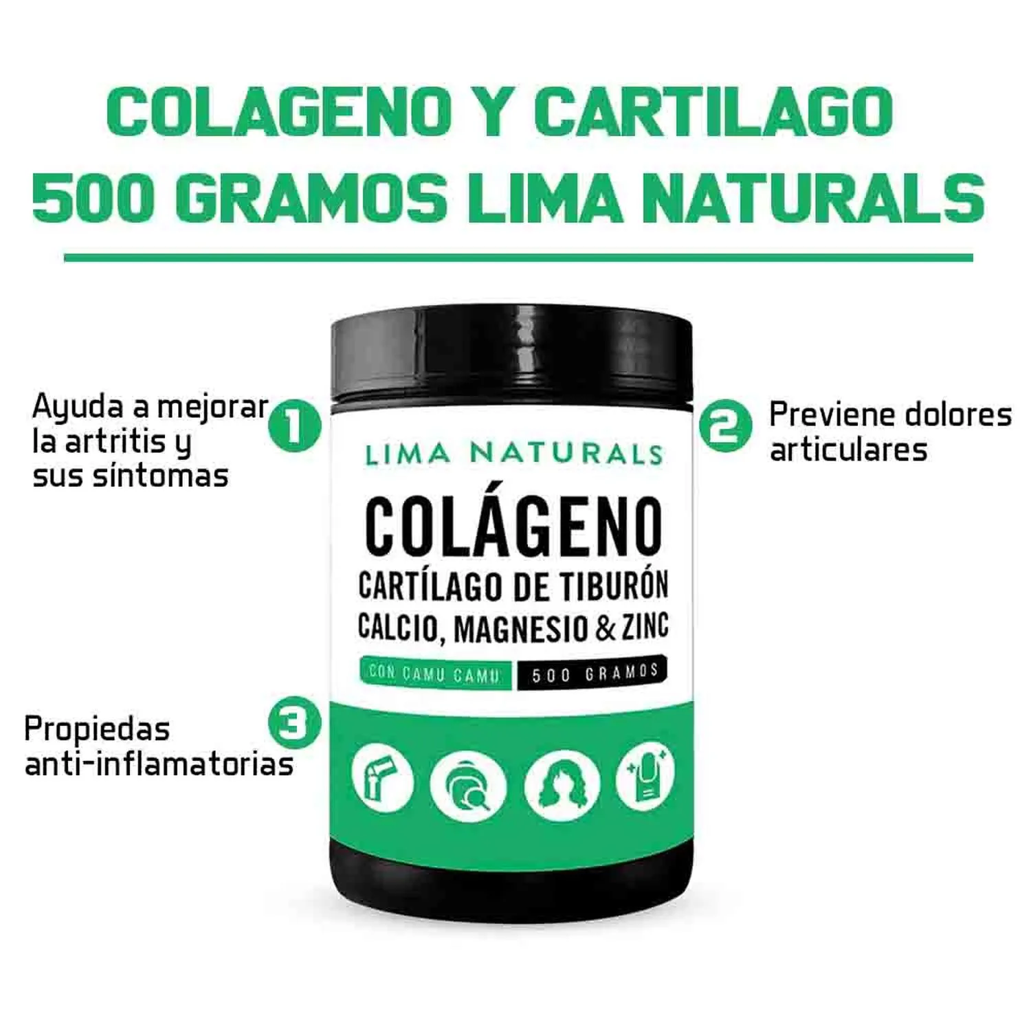 Colágeno Hidrolizado Con Cartílago De Tiburón Lima Naturals