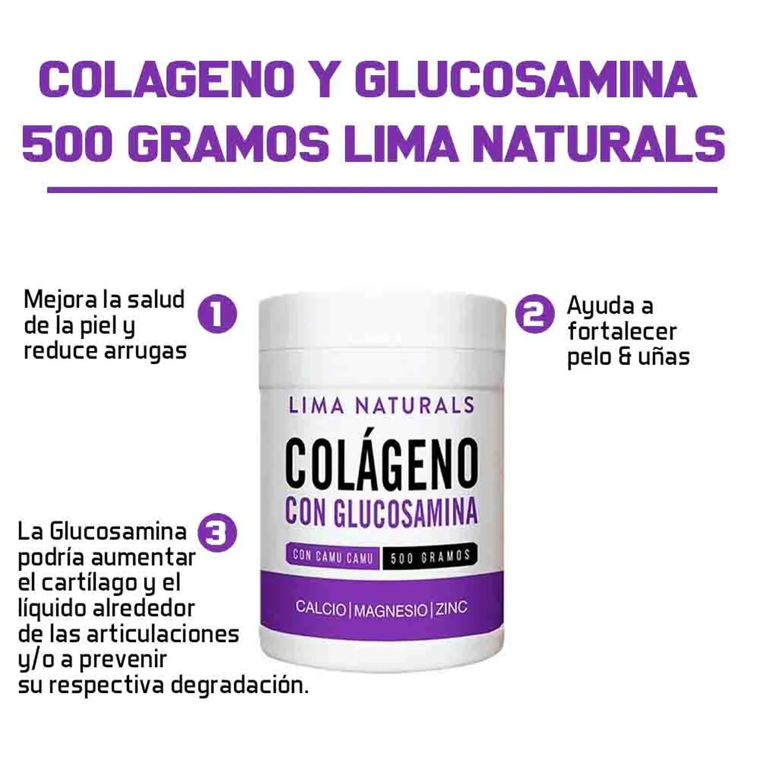 Colágeno Hidrolizado Con Glucosamina Lima Naturals