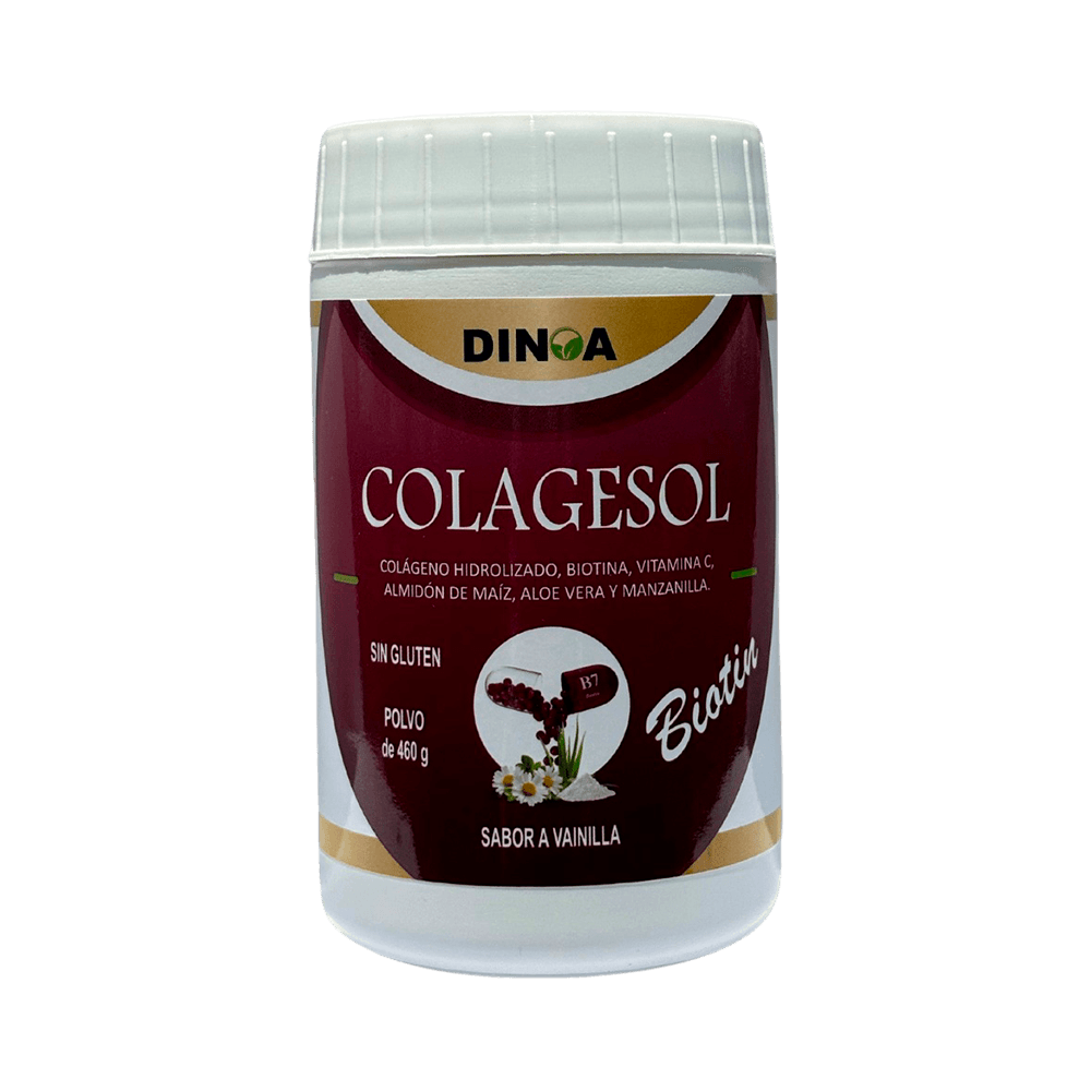 Colagesol Biotin (Biotina, Manzanilla, Aloe Vera, Almidón de Maíz, Vitamina C) Dinoa