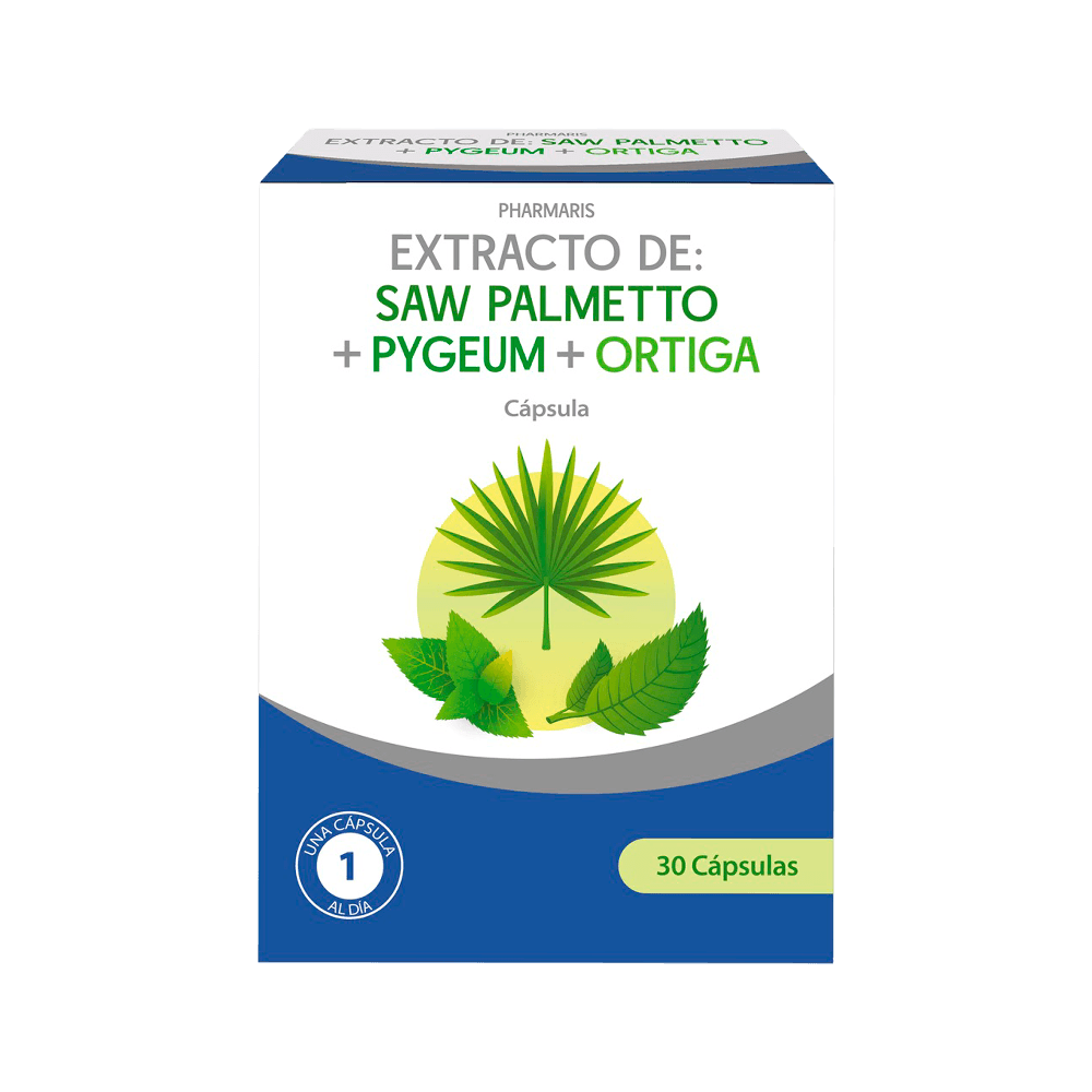 Pharmaris Extracto de: Saw palmetto + Pygeum + Ortiga Cápsulas