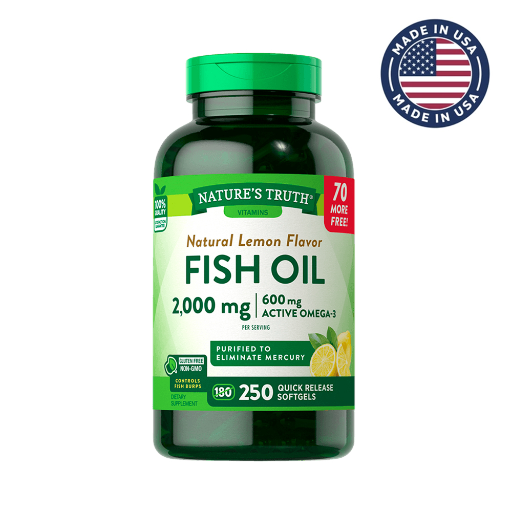 Nature's Truth Fish Oil 2000mg Sabor Limón Cápsulas Blandas