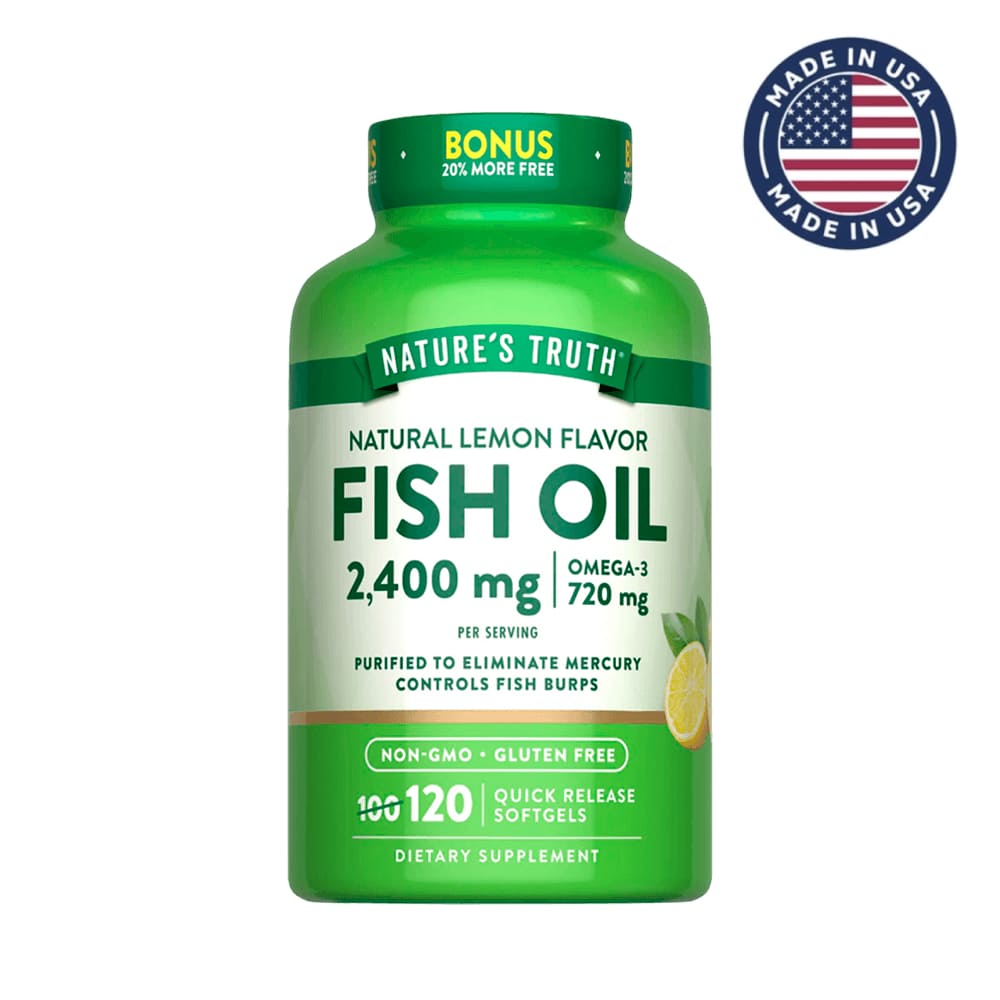Truth Fish Nature's Truth Fish Oil 2400mg Sabor Limón Cápsulas Blandas | Cuidafarma