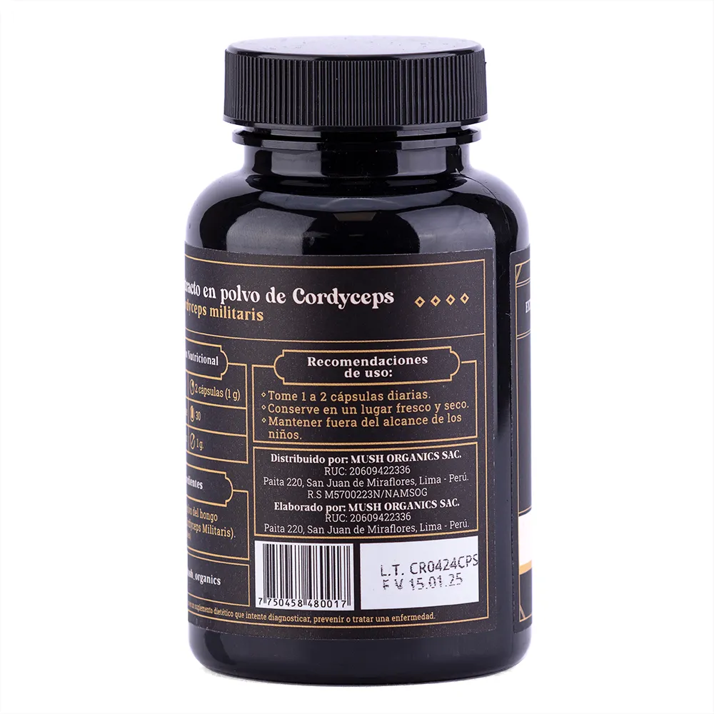 Energy Cordyceps Mush Naturals Cápsulas