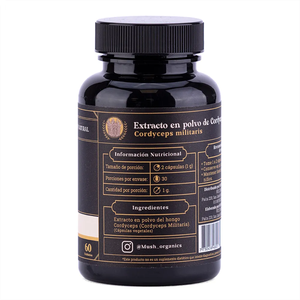 Energy Cordyceps Mush Naturals Cápsulas