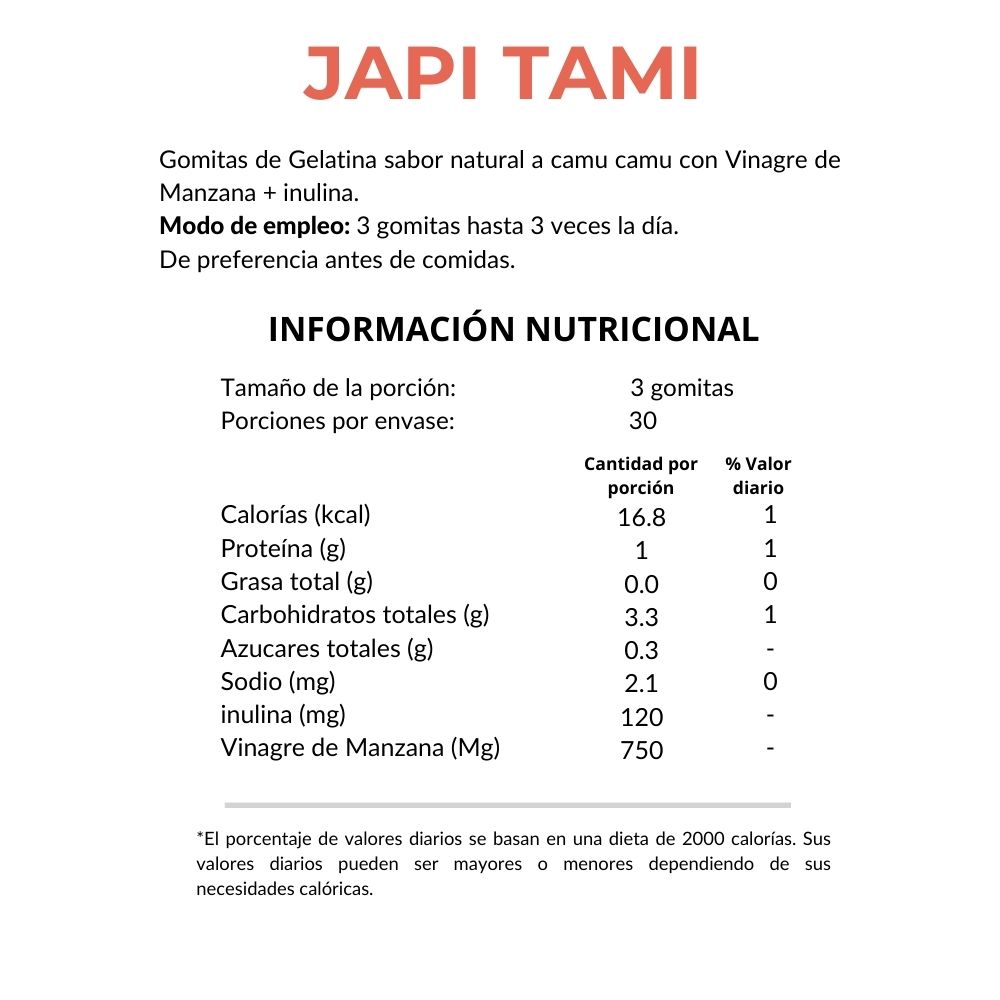 Gomitas con vinagre de manzana e inulina