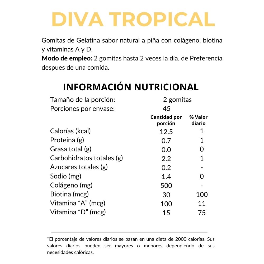 Gomitas con colágeno biotina vitamina A y D Piña Gomitas con colágeno biotina vitamina A y D Piña