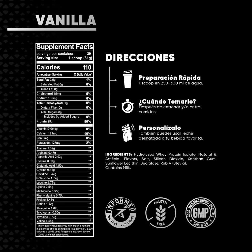 100% Hydrolyzed Vanilla Lab Nutrition