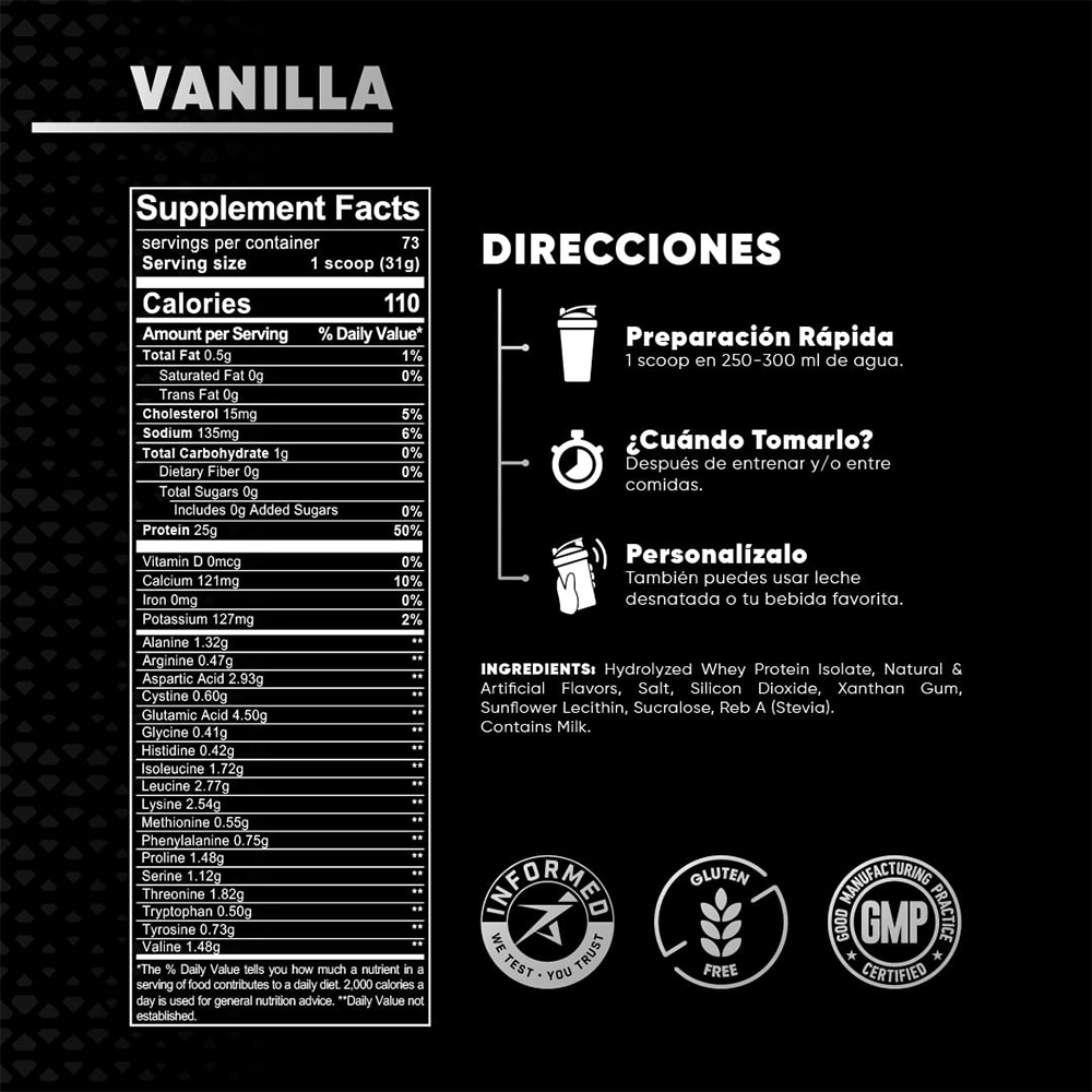 100% Hydrolyzed Vanilla Lab Nutrition