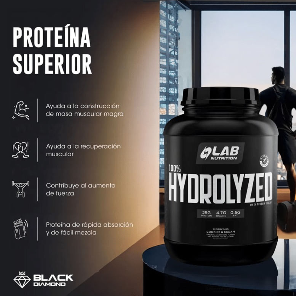 100% Hydrolyzed Cookies & Cream Lab Nutrition