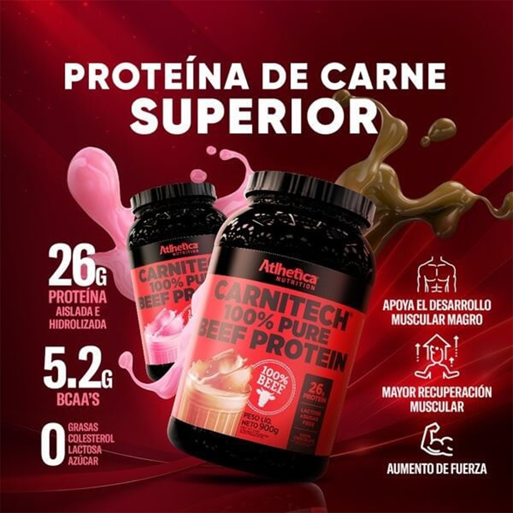 Carnitech 100% Beef Protein Morango