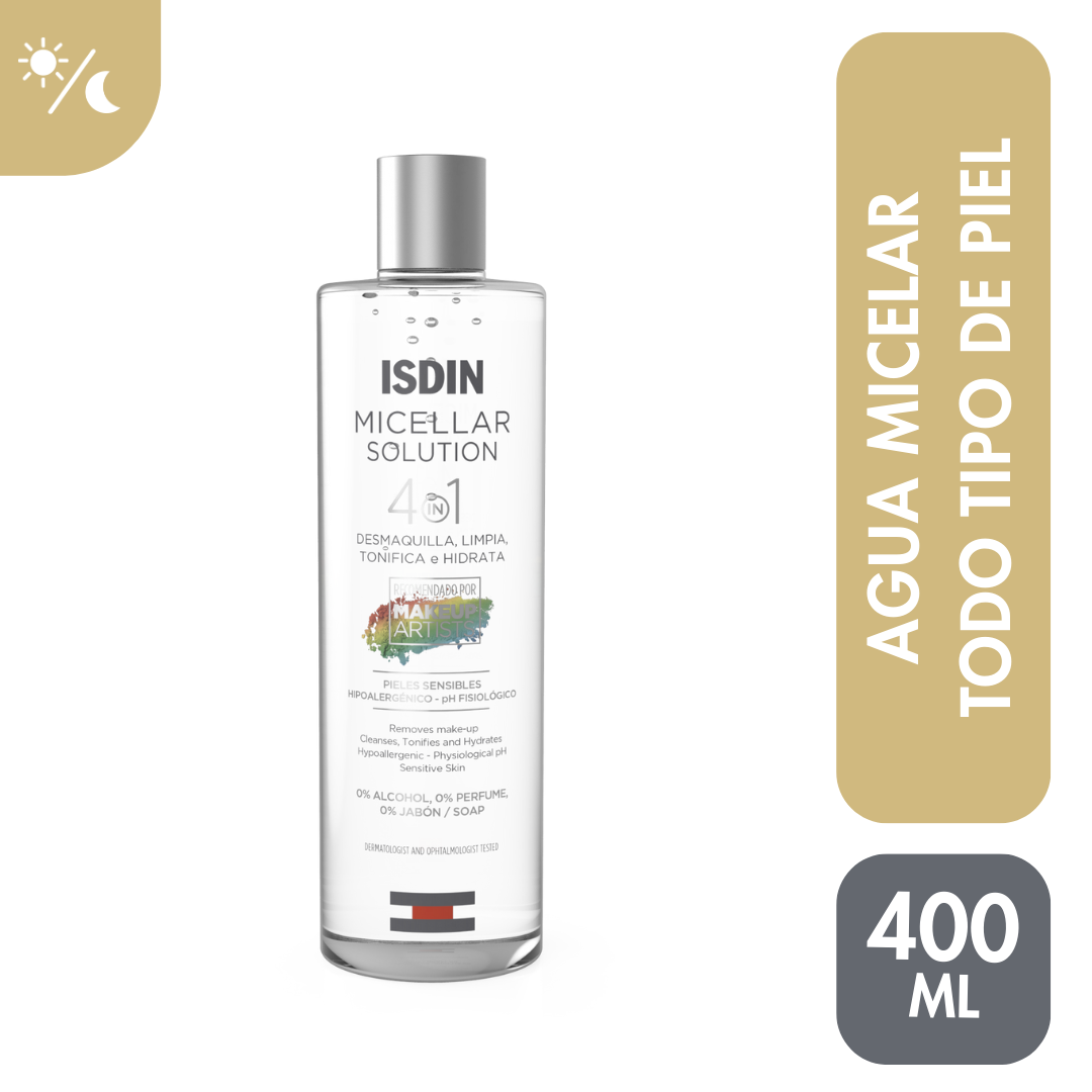 Solución Micelar 4 en 1 Isdin Frasco x400ml.