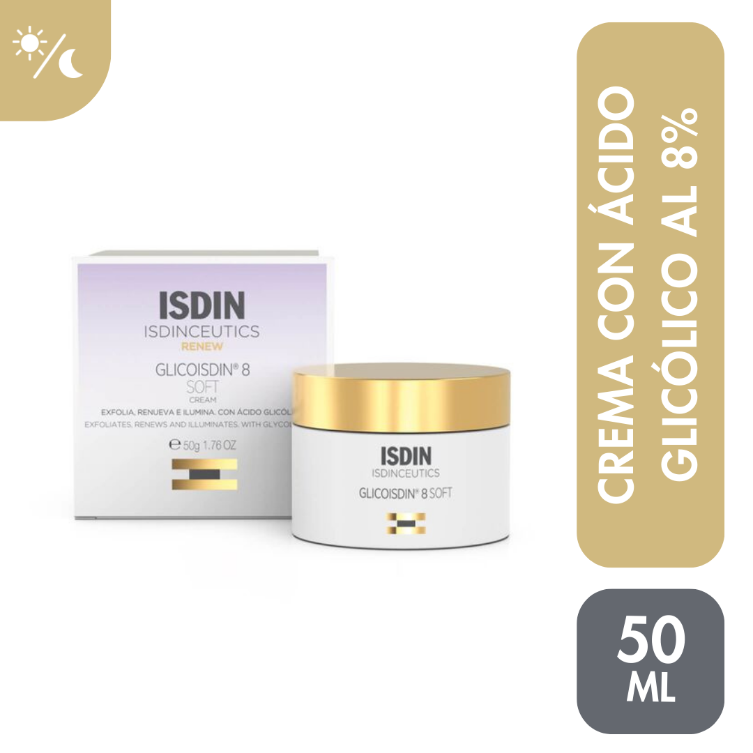Crema Facial Isdin Glicoisdin 8 Soft Efecto Peeling Pote x50gr.