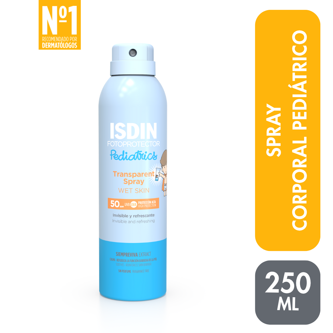 Fotoprotector Pediátrico FPS 50+ Transparent Spray Wet Skin Isdin