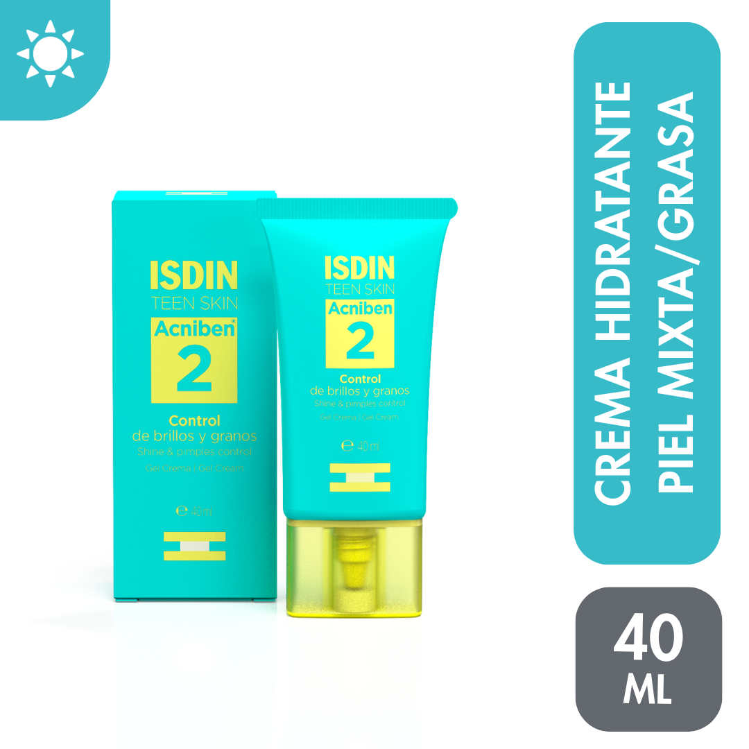 Acniben Control de Brillos y Granos Isdin Teen Skin Gel Crema tubo x40ml.