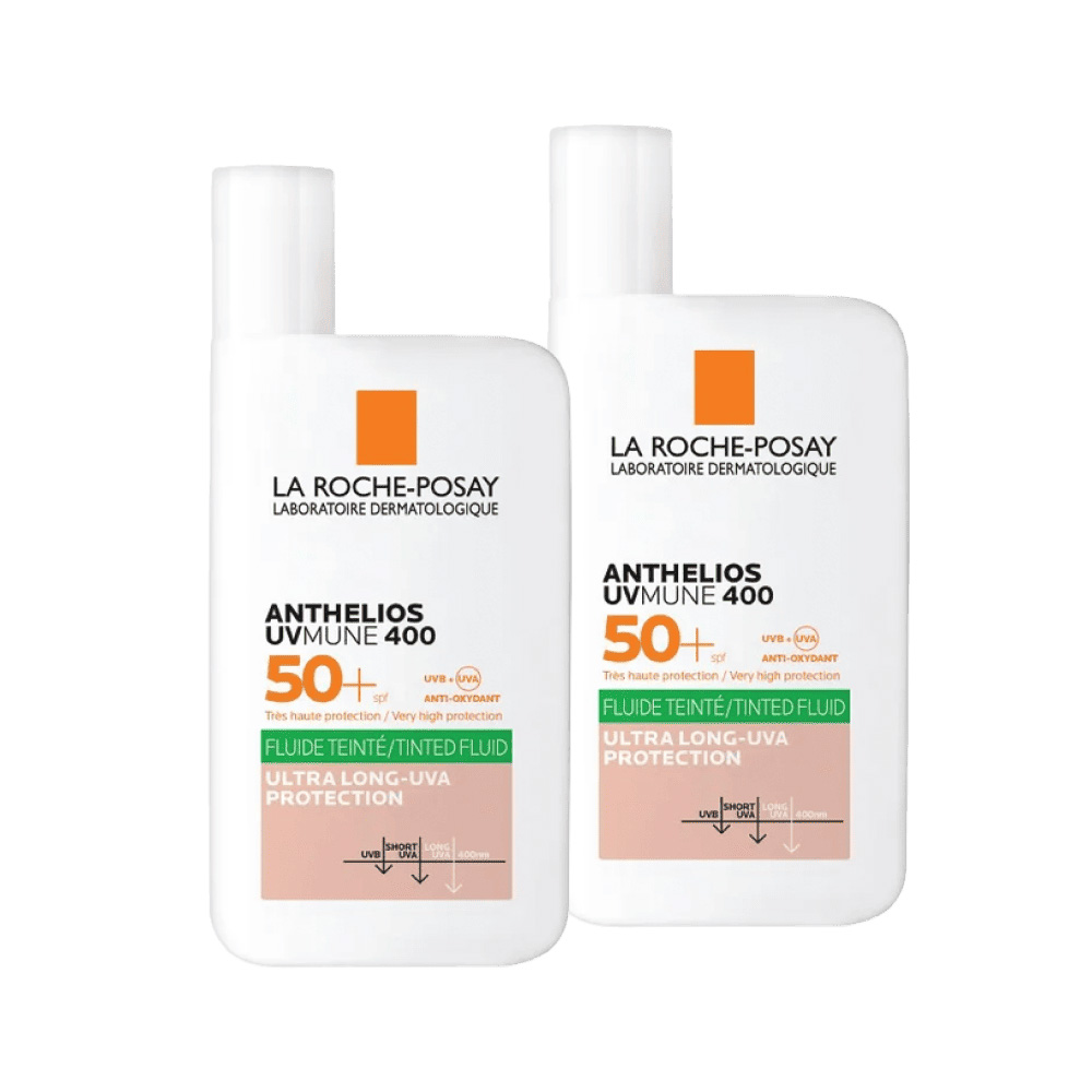 Twopack Protector Solar lrp Anthelios UVMune 400 Oil Control Fluido con color FPS 50+