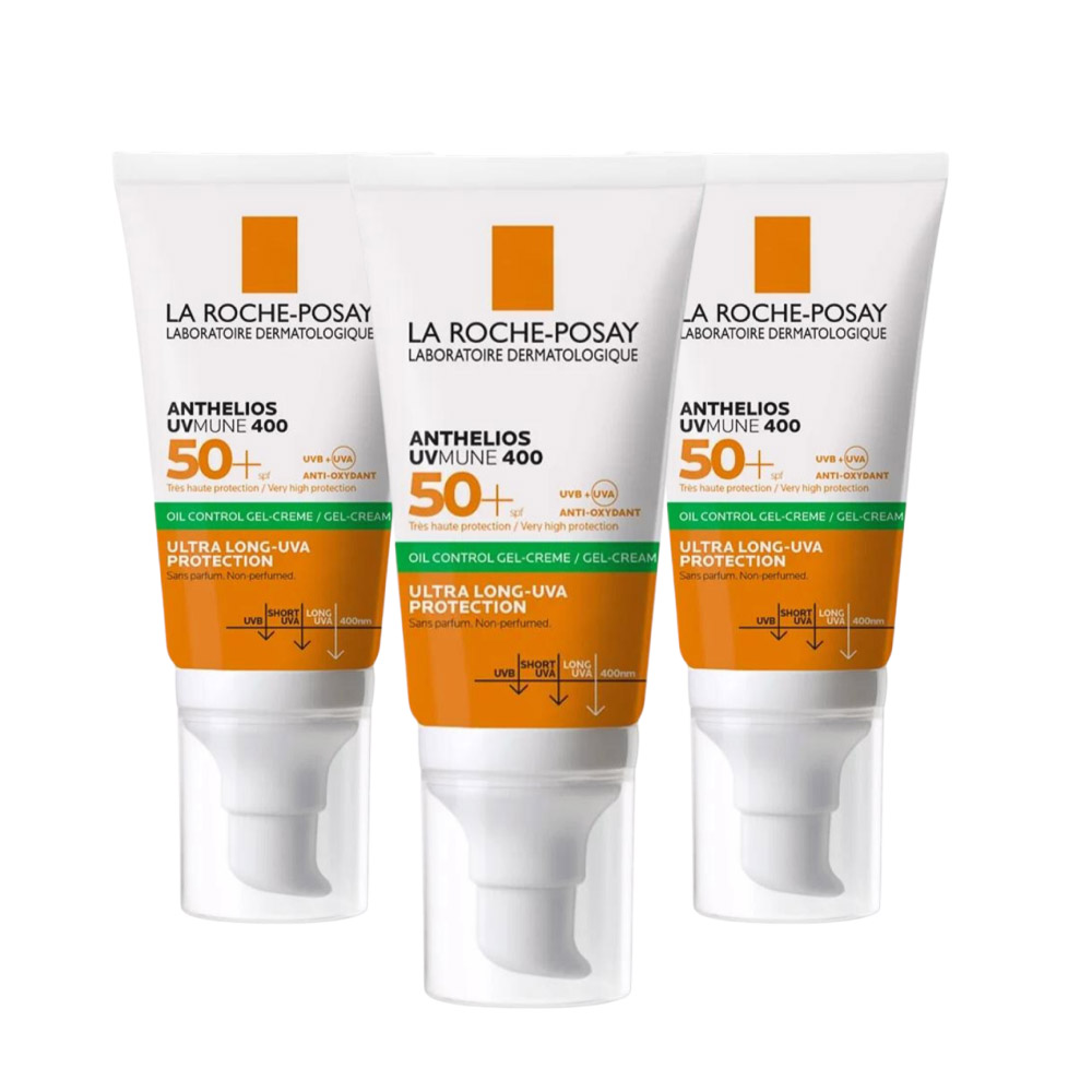 Tripack Protector Solar lrp Anthelios UVMune 400 Oil Control Toque Seco FPS 50+