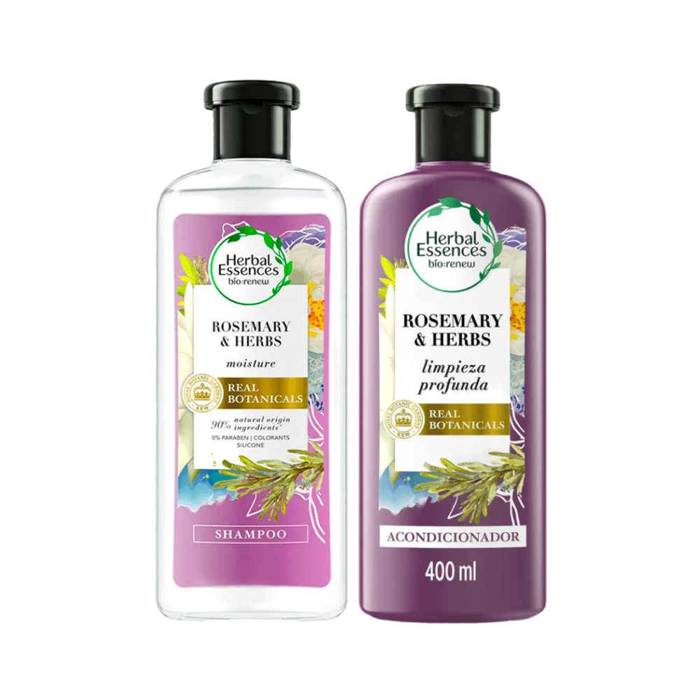 Pack Herbal Essences Rosemary & Herbs: Shampoo 400ml + Acondicionador 400ml
