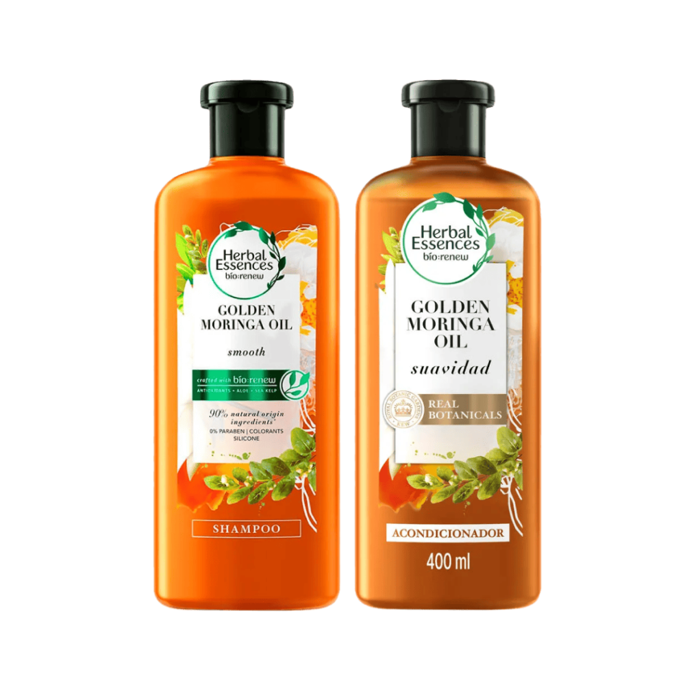 Pack Herbal Essences Golden Moringa: Shampoo 400ml + Acondicionador 400ml