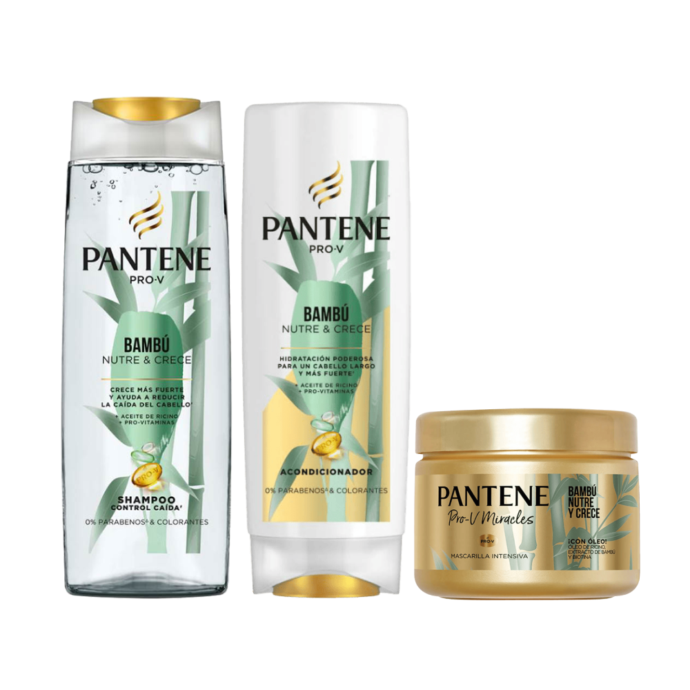 Pack Pantene Bambú: Shampoo + Acondicionador + Mascarilla Capilar