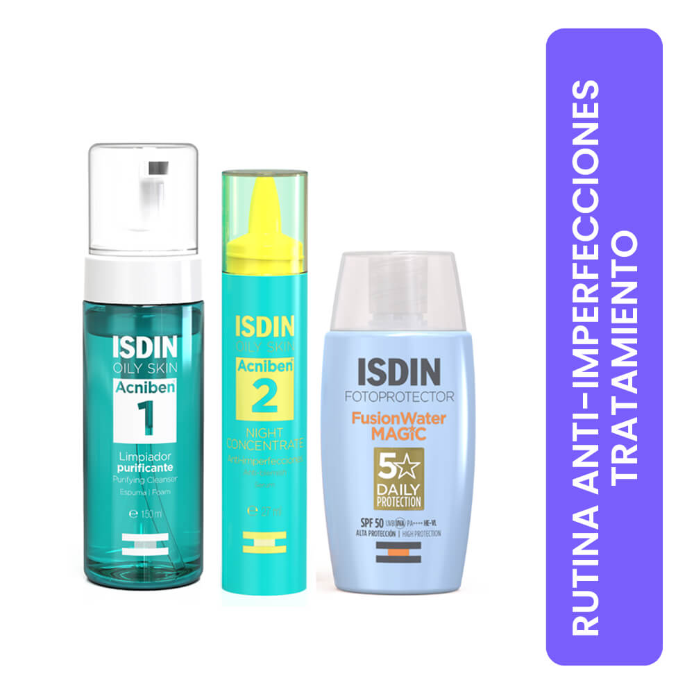 Pack Isdin Fusion Water Magic + Acniben Limpiador + Acniben Anti-Imperfecciones