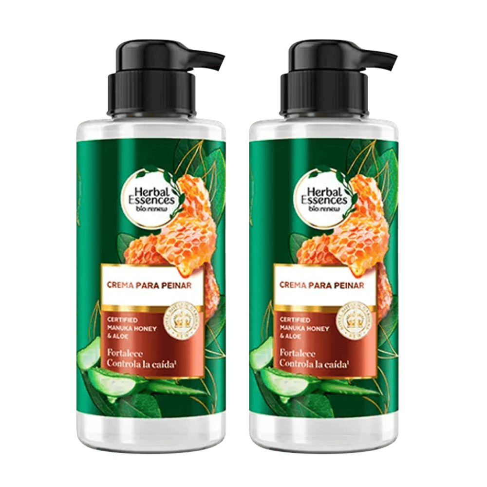Twopack Crema para Peinar Herbal Essences Manuka Honey Frasco 300ml