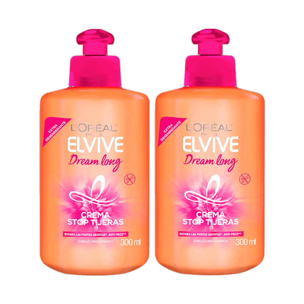 Twopack Crema para Peinar Elvive Dream Long Stop Tijeras 300ml