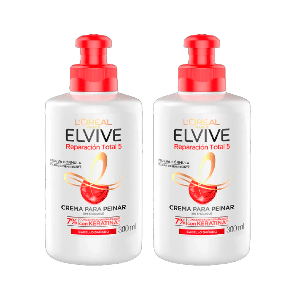 Twopack Crema Para Peinar Elvive RT5 Para Cabello Dañado 300ml Twopack Crema Para Peinar Elvive RT5 Para Cabello Dañado 300ml