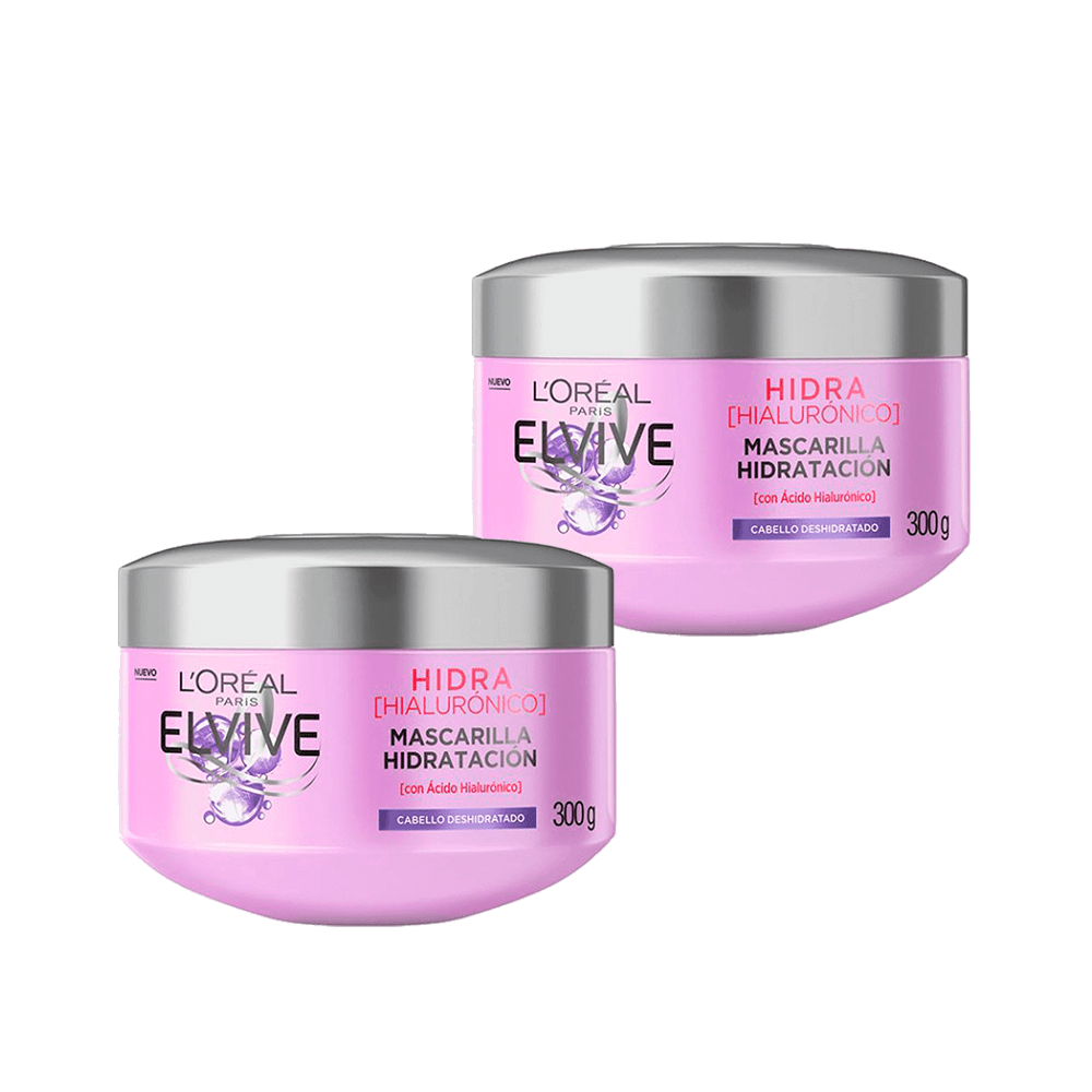 Twopack Crema de Tratamiento Elvive Hidra Hialurónico Para Cabello Deshidratado 300ml