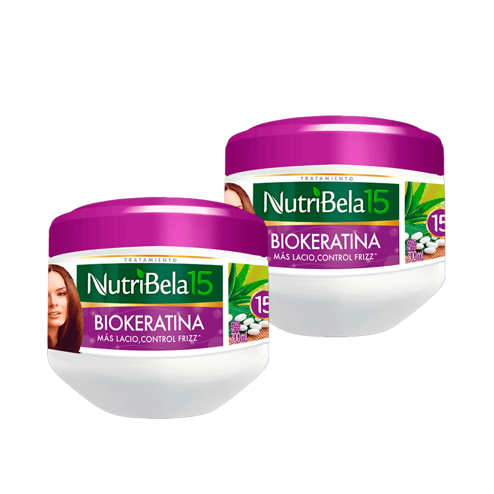 Twopack Nutribela crema tratamiento biokeratina frasco 300ml