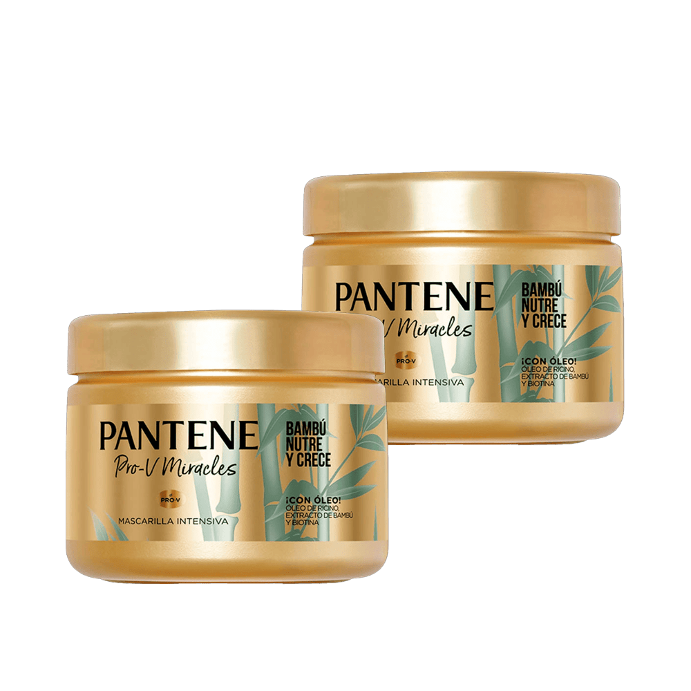 Twopack Mascarilla Capilar Pantene Pro-V Bambú Nutre y Crece 300ml