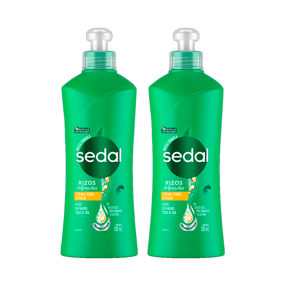 Twopack Sedal crema para peinar rizos definidos frasco 300ml