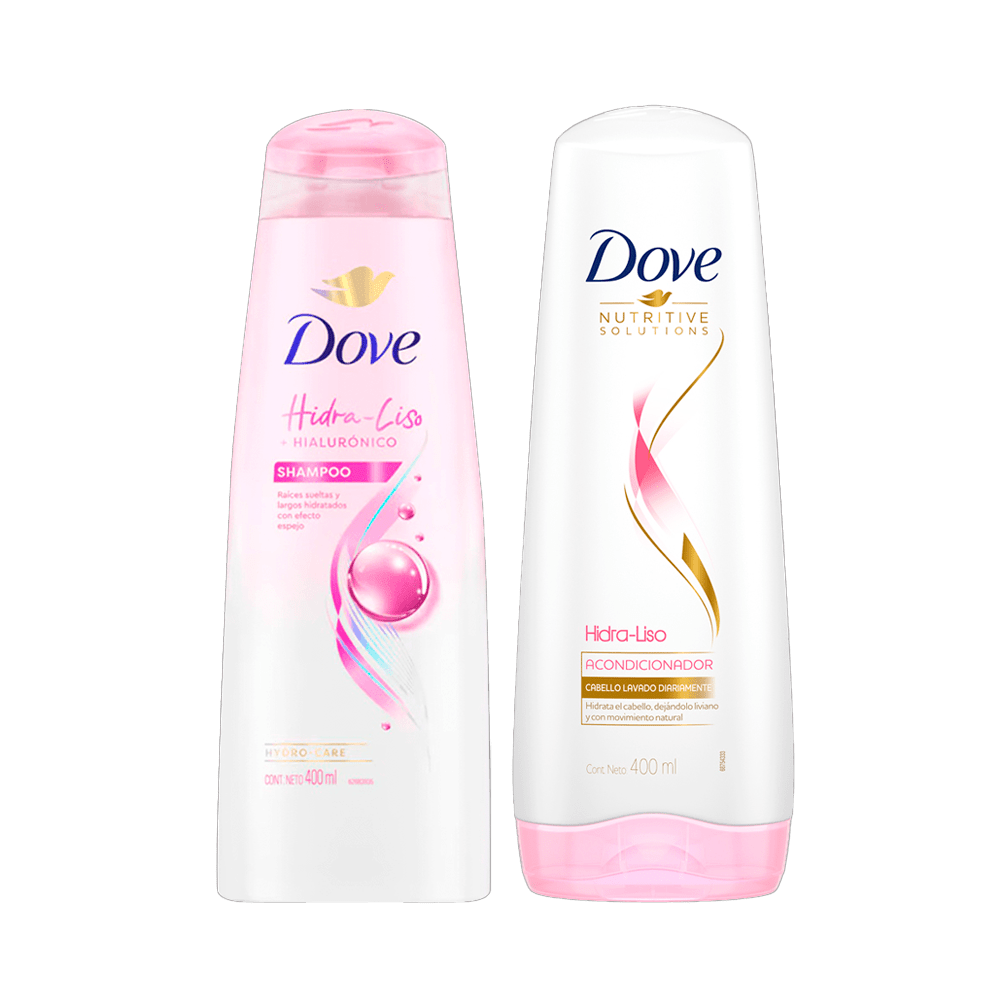 Pack Dove Hidra-liso: Shampoo 400ml + Acondicionador 400ml Pack Dove Hidra-liso: Shampoo 400ml + Acondicionador 400ml