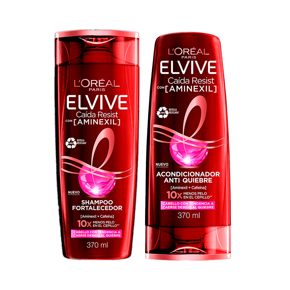 Pack Elvive Anticaída Resist Aminexil: Shampoo 370ml + Acondicionador 370ml