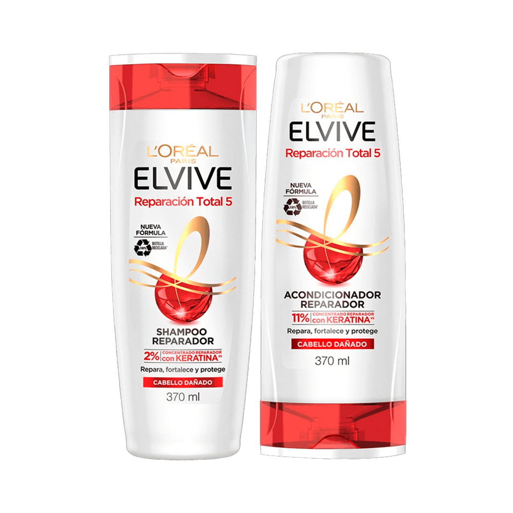 Pack Elvive Reparación Total 5: Shampoo 370ml + Acondicionador 370ml
