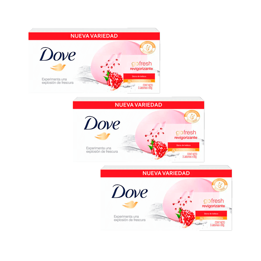 Tripack Dove jabón de tocador revigorizante 90gr paquete 3un