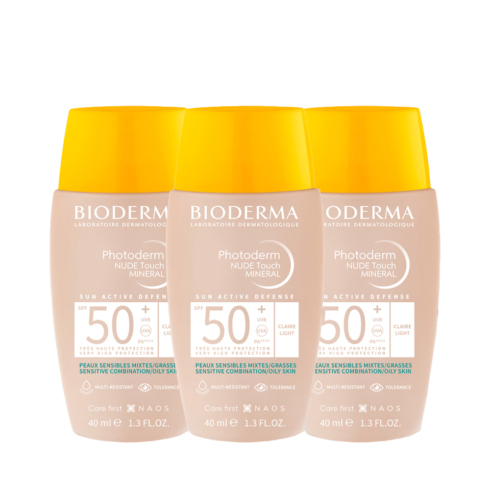 Tripack Photoderm Nude Touch 50+ Claire Tubo 40ml