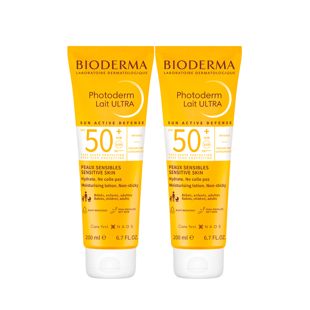 Twopack Protector Solar Photoderm Lait Ultra Invisible SPF 50+ Tubo 200ml
