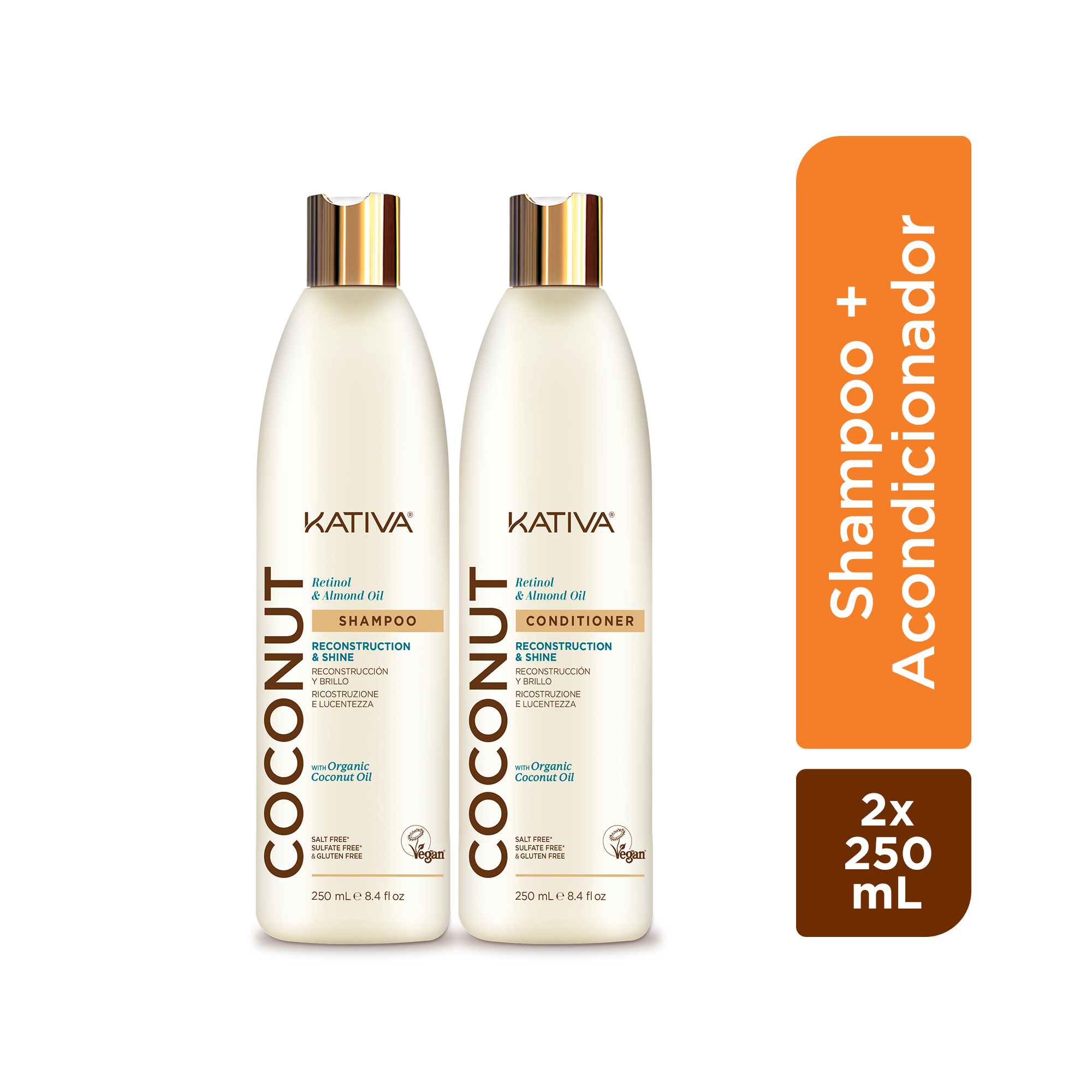 Pack Kativa Coconut: Shampoo + Acondicionador 250ml