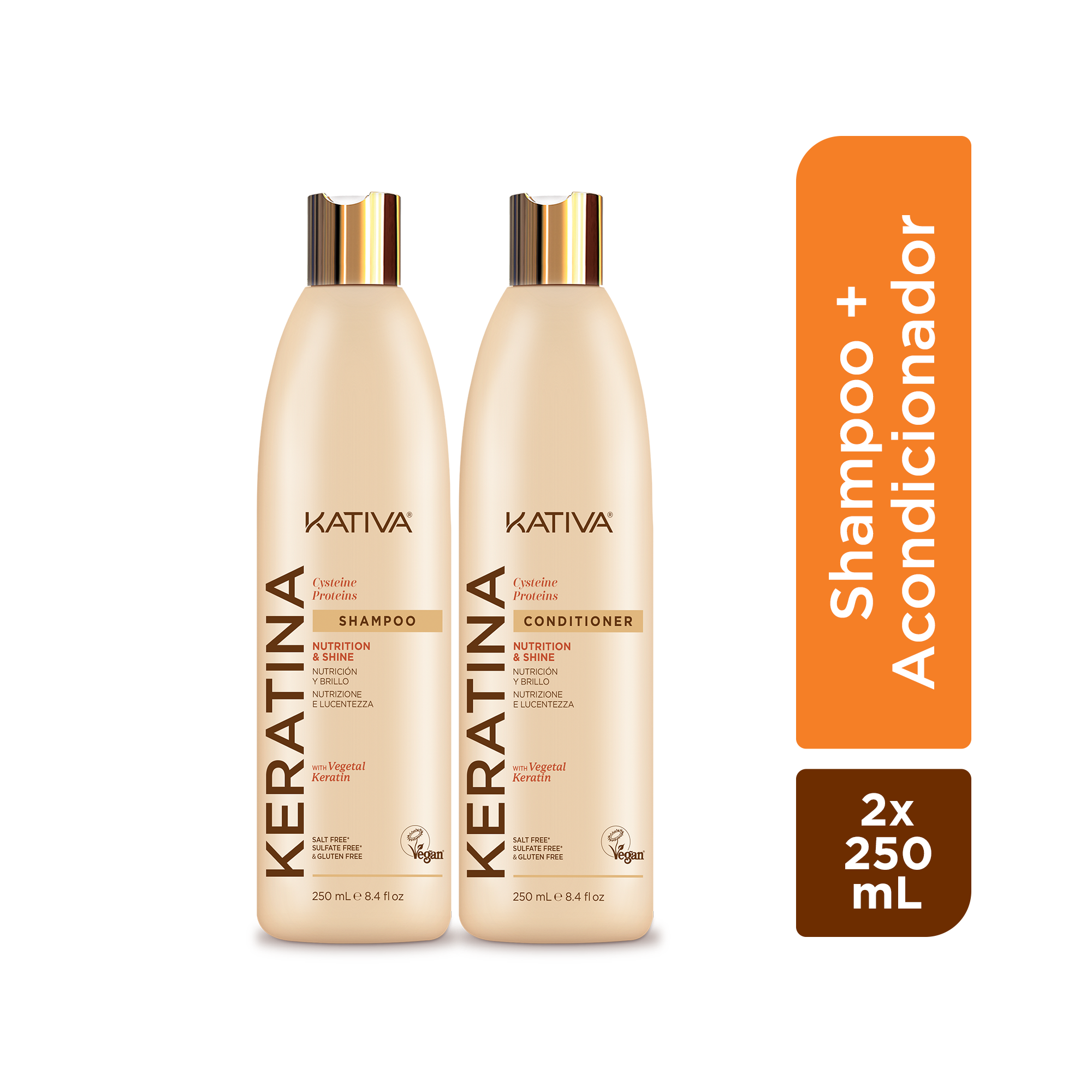 Pack Kativa Keratina: Shampoo + Acondicionador 250ml