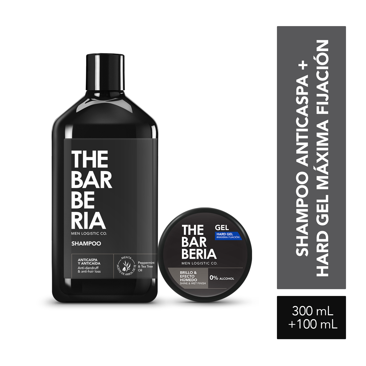 Pack THE BARBERIA: Shampoo Anticaspa + Gel Máxima Fijación